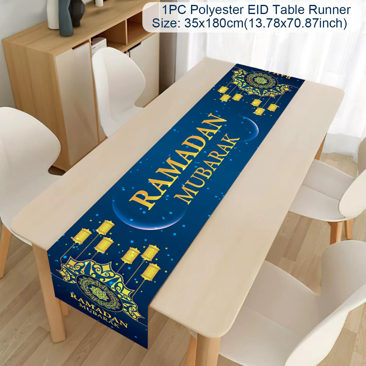 Ramadan Decoration 2025 Table Runner EID Mubarak Decor for Home Tablecloth Ramadan Kareem Islamic Muslim Party Eid Al Adha Gifts