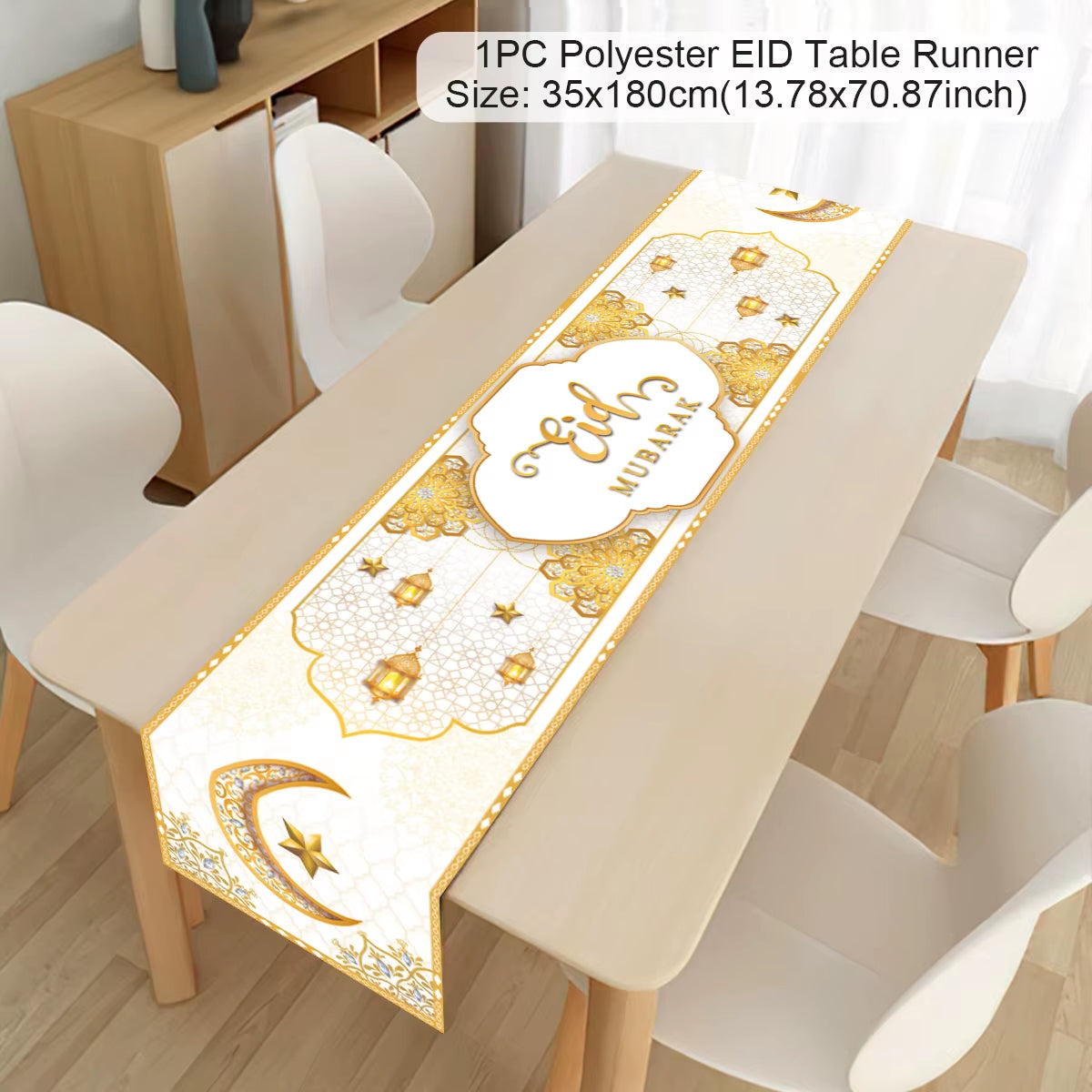 Ramadan Decoration 2025 Table Runner EID Mubarak Decor for Home Tablecloth Ramadan Kareem Islamic Muslim Party Eid Al Adha Gifts