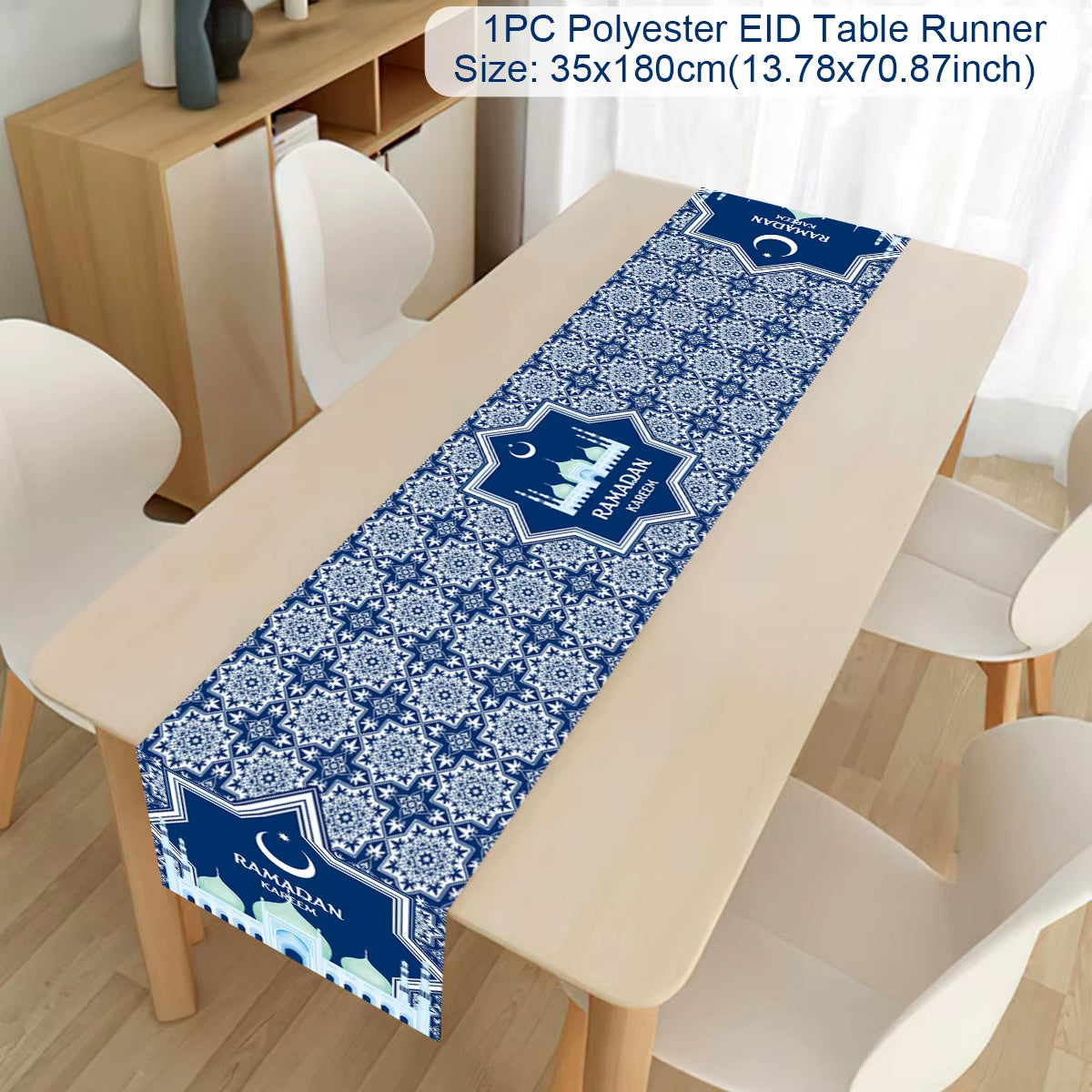 Ramadan Decoration 2025 Table Runner EID Mubarak Decor for Home Tablecloth Ramadan Kareem Islamic Muslim Party Eid Al Adha Gifts