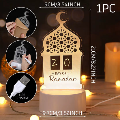 Eid Mubarak 3D Led Lamp Ramadan Night Light Led Moon Star Eid Bedroom Decoration Light Ornament Ramadan Decoration for Home 2025