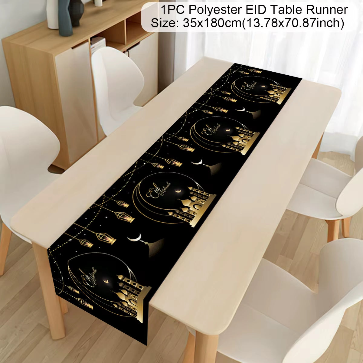 Ramadan Decoration 2025 Table Runner EID Mubarak Decor for Home Tablecloth Ramadan Kareem Islamic Muslim Party Eid Al Adha Gifts