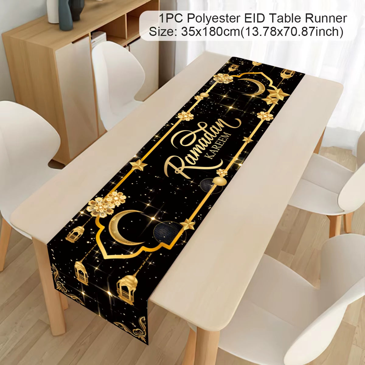 Ramadan Decoration 2025 Table Runner EID Mubarak Decor for Home Tablecloth Ramadan Kareem Islamic Muslim Party Eid Al Adha Gifts