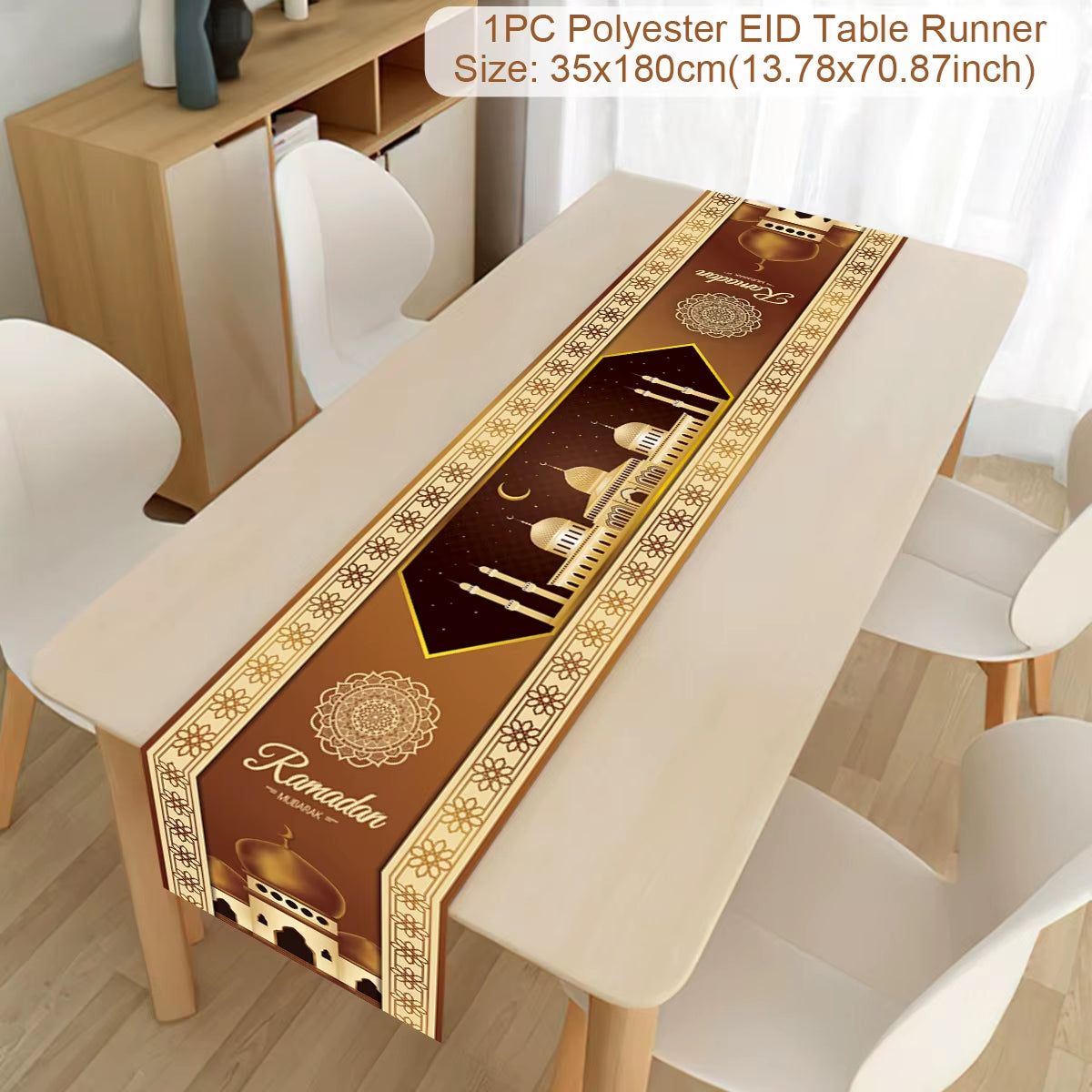 Ramadan Decoration 2025 Table Runner EID Mubarak Decor for Home Tablecloth Ramadan Kareem Islamic Muslim Party Eid Al Adha Gifts